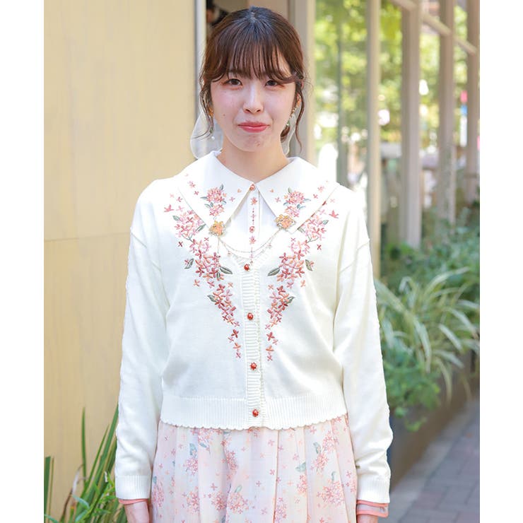 金木犀刺繍ニットカーディガン | axes femme | 詳細画像4 