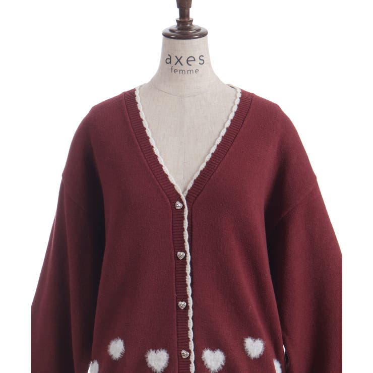 ハートジャカードニットカーディガン | axes femme | 詳細画像12 