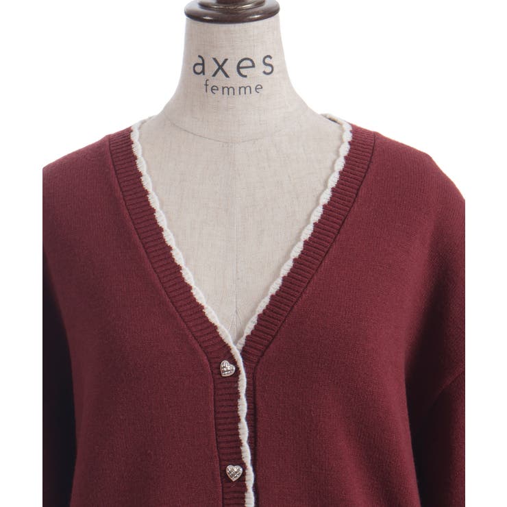 ハートジャカードニットカーディガン | axes femme | 詳細画像14 