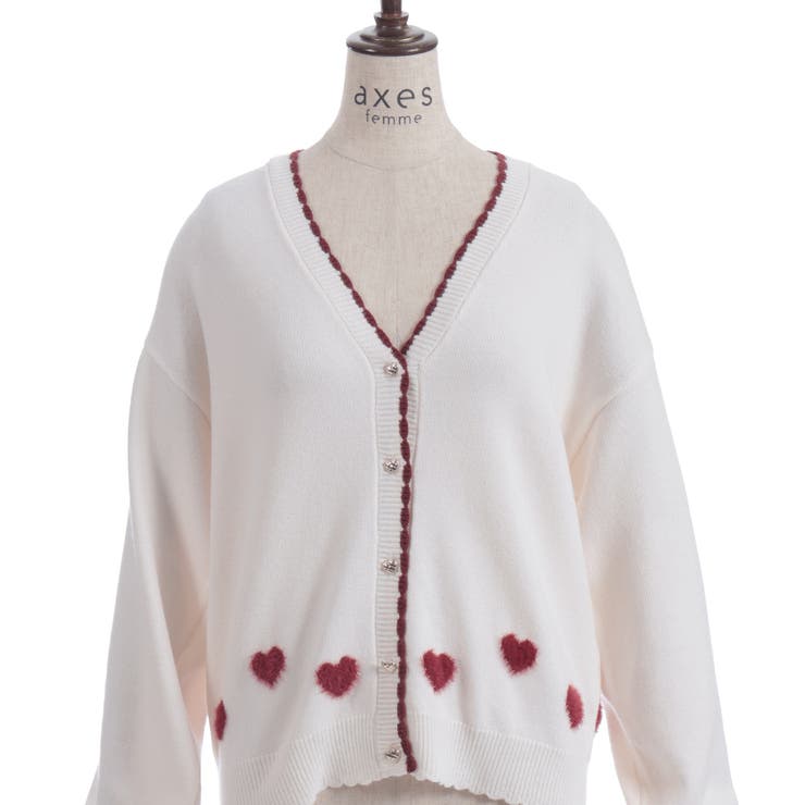 ハートジャカードニットカーディガン | axes femme | 詳細画像18 