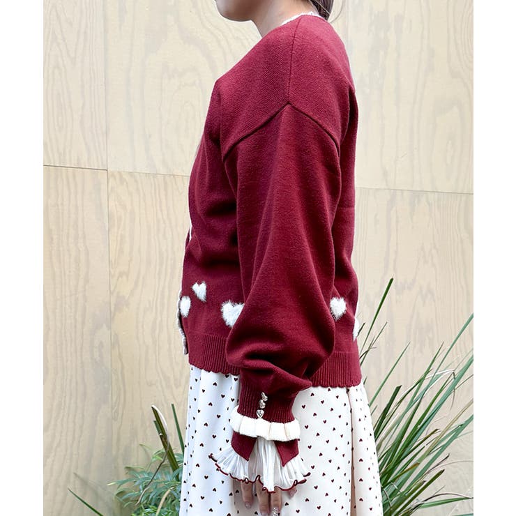 ハートジャカードニットカーディガン | axes femme | 詳細画像2 