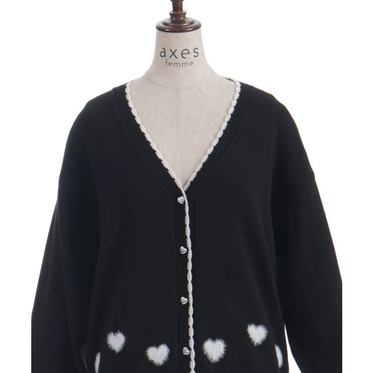 ハートジャカードニットカーディガン | axes femme | 詳細画像26 