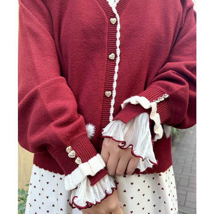 ハートジャカードニットカーディガン | axes femme | 詳細画像7 