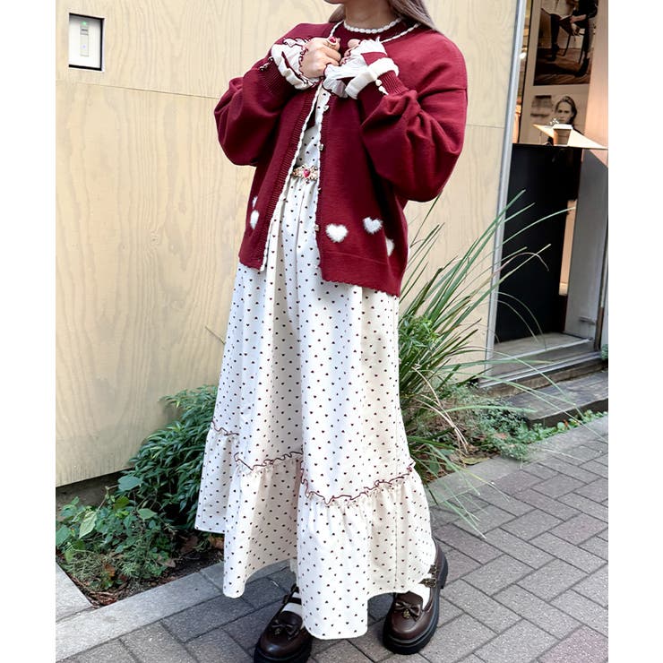 ハートジャカードニットカーディガン | axes femme | 詳細画像8 