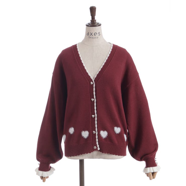 ハートジャカードニットカーディガン | axes femme | 詳細画像9 