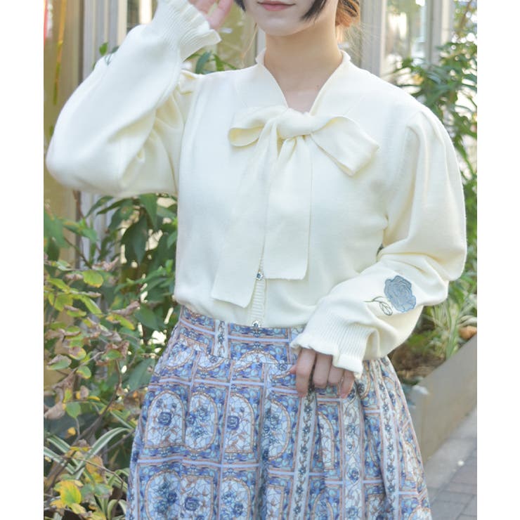 白 | ローズ・ステンドグラスカーディガン | axes femme