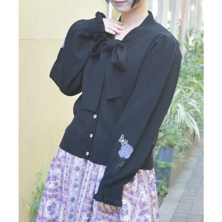 黒 | ローズ・ステンドグラスカーディガン | axes femme