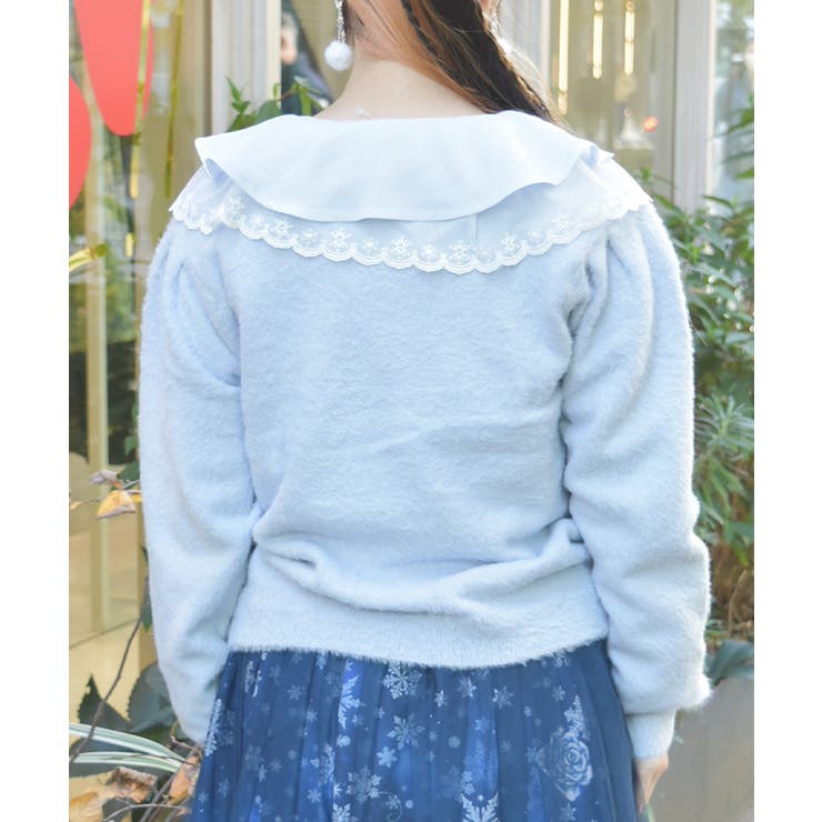 スノー・ローズ刺繍カーデ | axes femme | 詳細画像7 