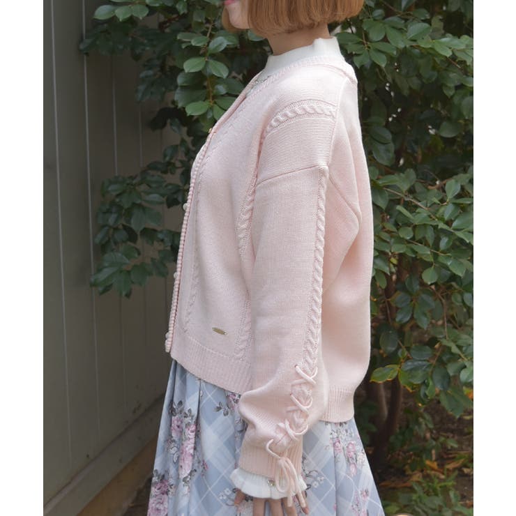 リボン釦編み上げニットカーディガン | axes femme | 詳細画像12 