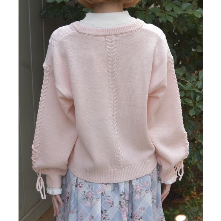 リボン釦編み上げニットカーディガン | axes femme | 詳細画像13 