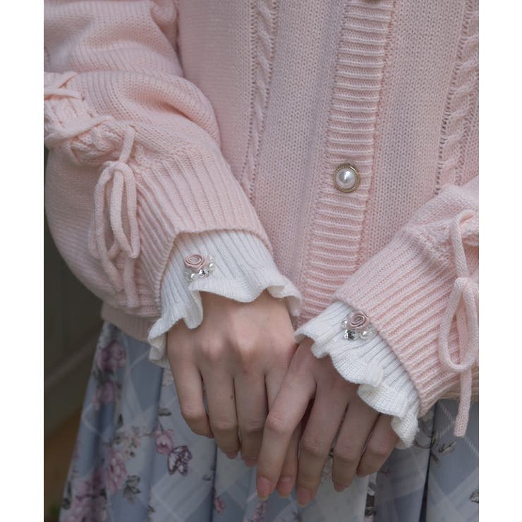 リボン釦編み上げニットカーディガン | axes femme | 詳細画像14 