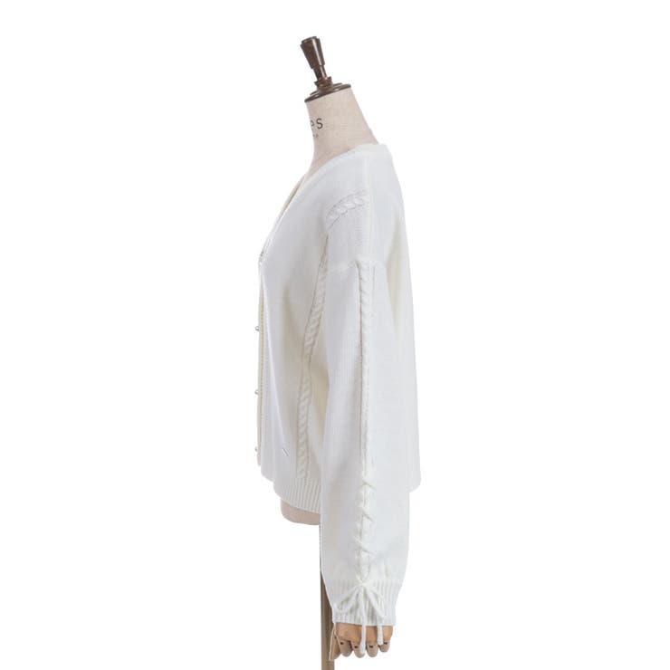 リボン釦編み上げニットカーディガン | axes femme | 詳細画像18 