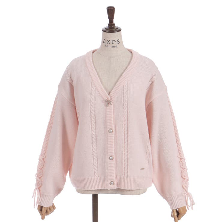 リボン釦編み上げニットカーディガン | axes femme | 詳細画像28 