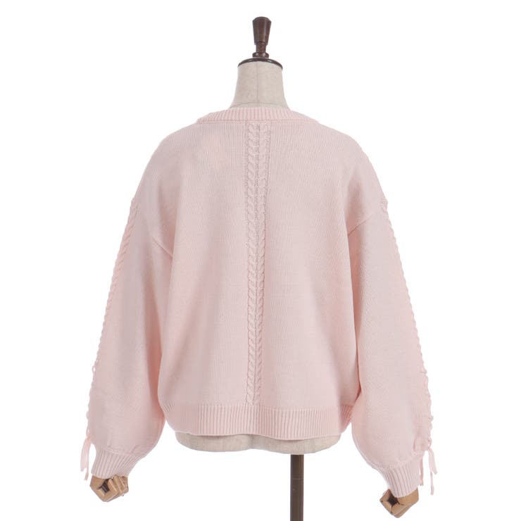 リボン釦編み上げニットカーディガン | axes femme | 詳細画像30 