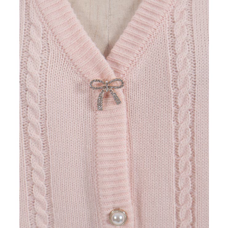 リボン釦編み上げニットカーディガン | axes femme | 詳細画像31 