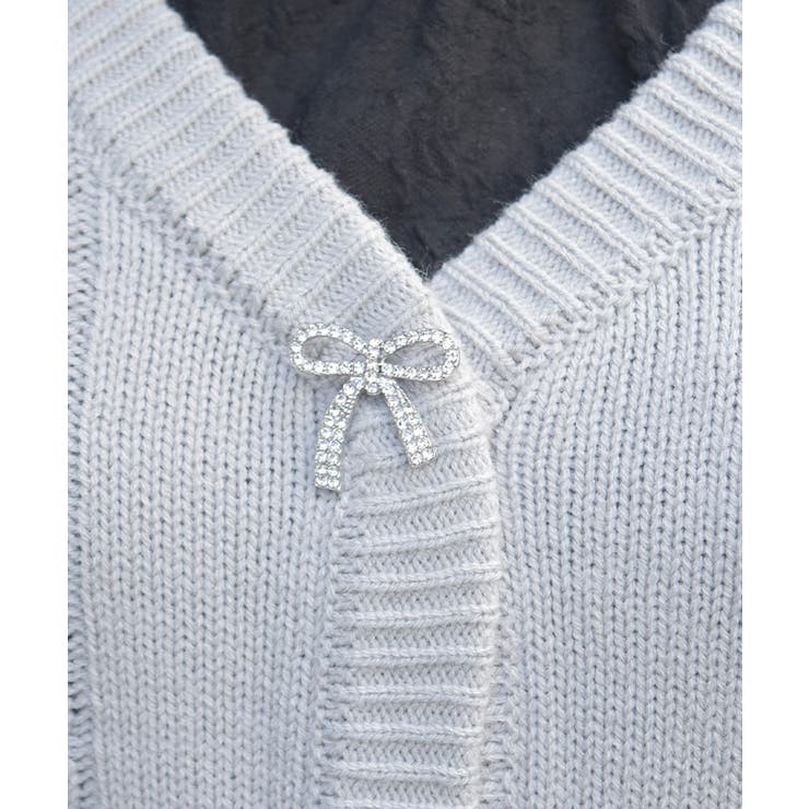 リボン釦編み上げニットカーディガン | axes femme | 詳細画像5 