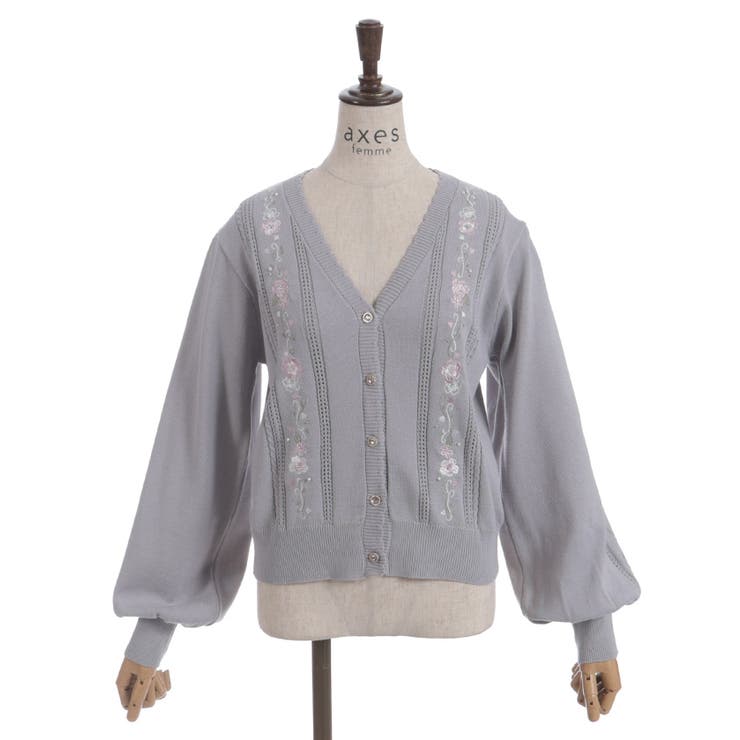 桜刺繍ニットカーディガン | axes femme | 詳細画像14 