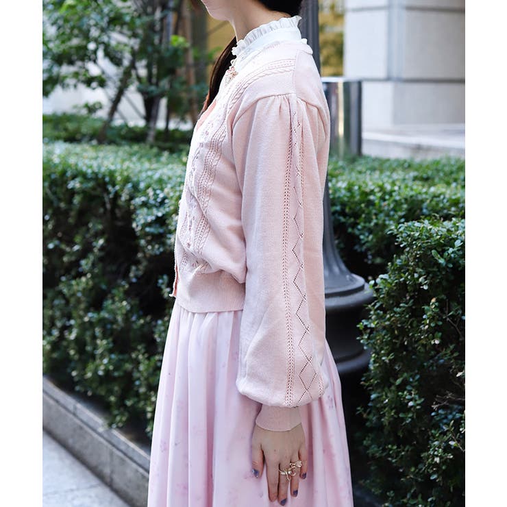 桜刺繍ニットカーディガン | axes femme | 詳細画像2 