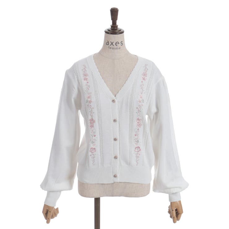 桜刺繍ニットカーディガン | axes femme | 詳細画像20 