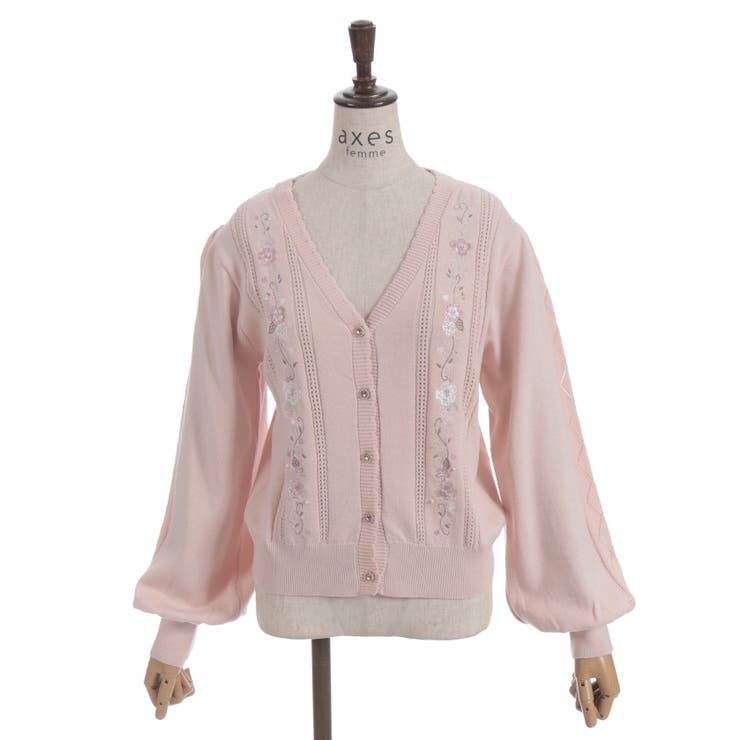 桜刺繍ニットカーディガン | axes femme | 詳細画像27 