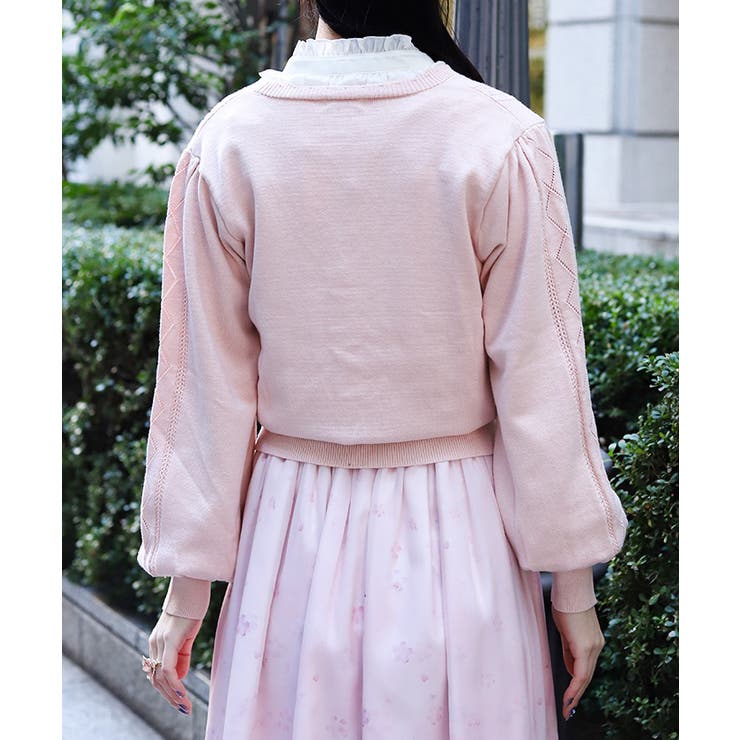 桜刺繍ニットカーディガン | axes femme | 詳細画像3 