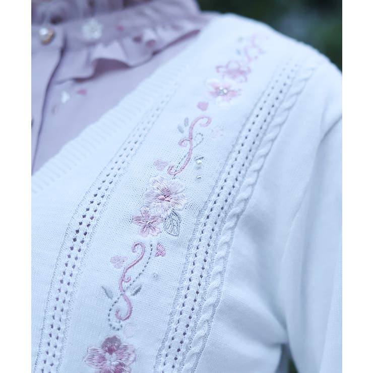 桜刺繍ニットカーディガン | axes femme | 詳細画像8 