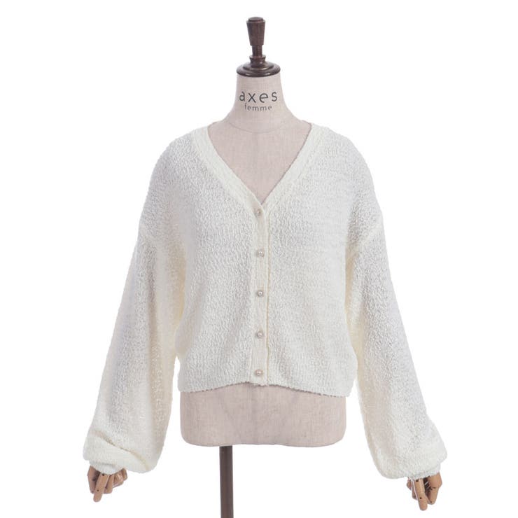 パール釦ぽこぽこニットカーディガン | axes femme | 詳細画像14 