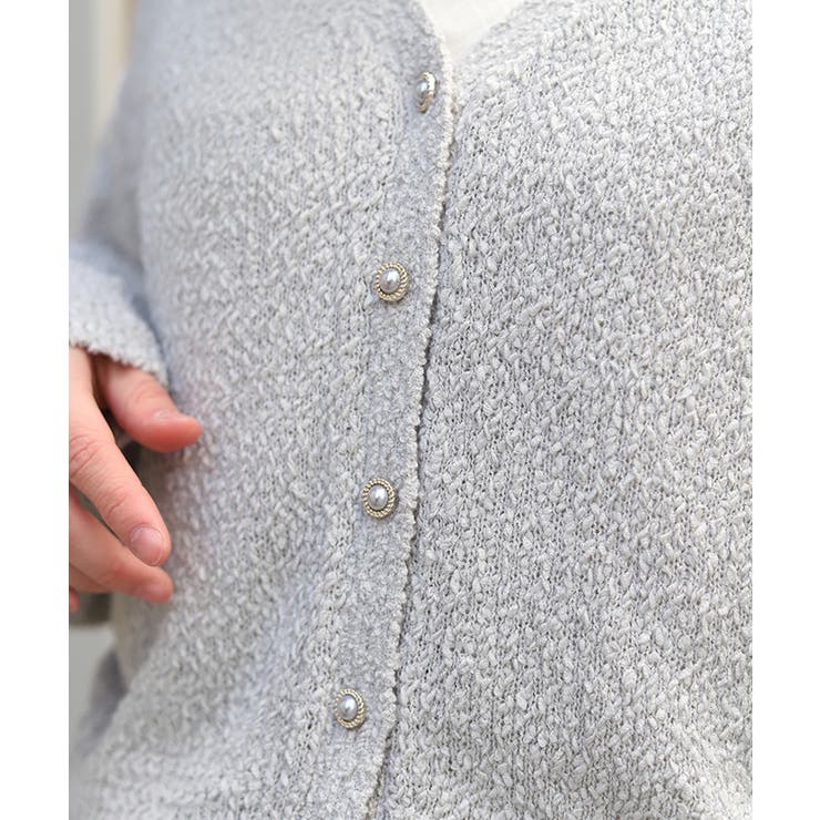 パール釦ぽこぽこニットカーディガン | axes femme | 詳細画像4 