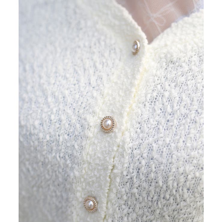 パール釦ぽこぽこニットカーディガン | axes femme | 詳細画像5 