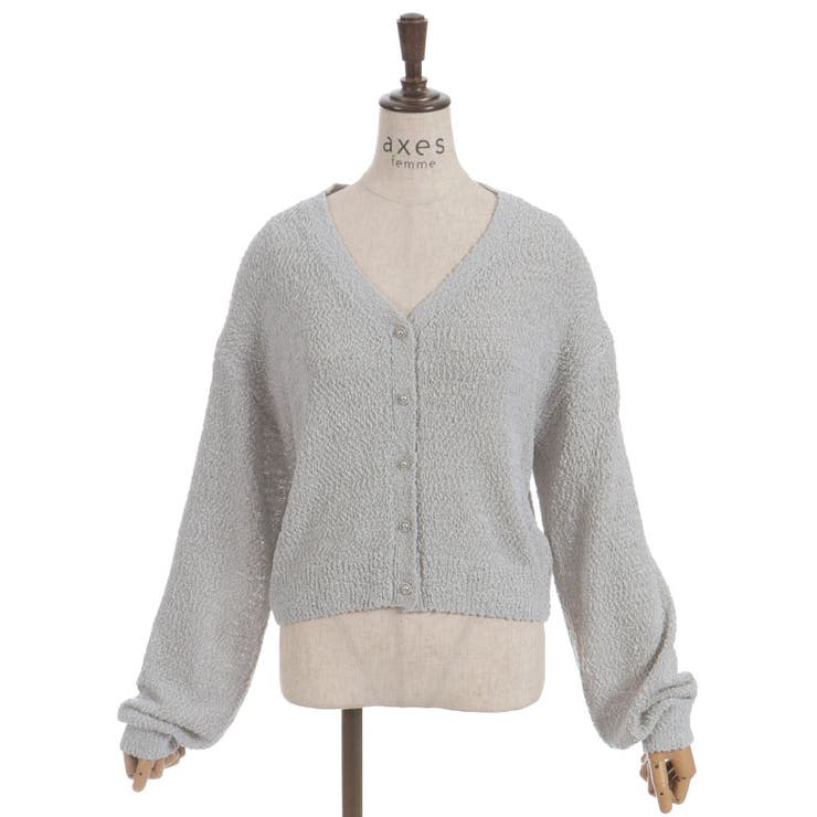 パール釦ぽこぽこニットカーディガン | axes femme | 詳細画像9 