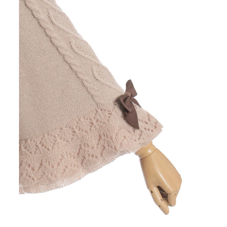 ハート編柄裏ボアニットケープ[品番：IGAW0006944]｜axes femme
