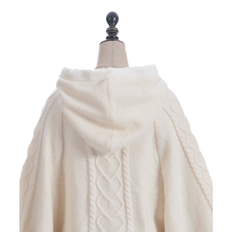 axes ホワイト ポンチョ・ケープコート アクシーズファム ケープコート コート ケープ ポンチョ axesホワイト