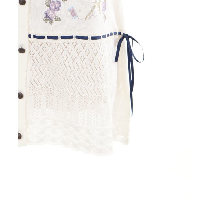 sajou刺繍入ニットカーデ[品番：IGAW0000195]｜axes femme