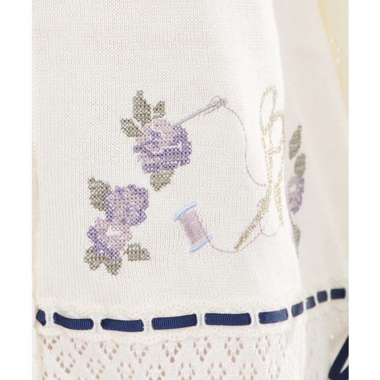 sajou刺繍入ニットカーデ[品番：IGAW0000195]｜axes femme