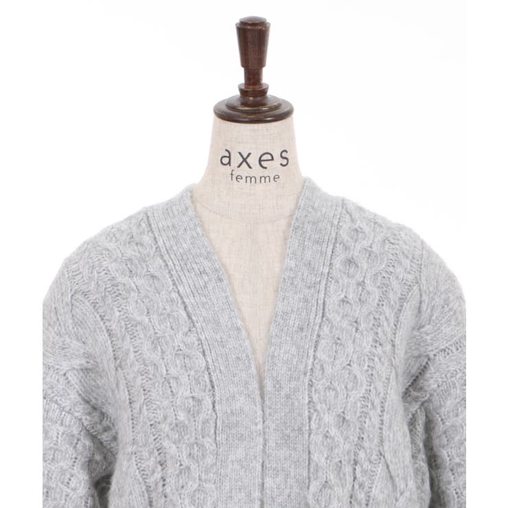 リボンポケットニットカーデ[品番：IGAW0001288]｜axes femme