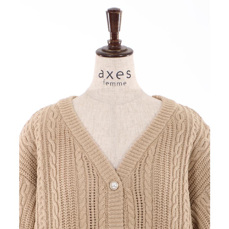バックリボンニットカーデ[品番：IGAW0001370]｜axes femme