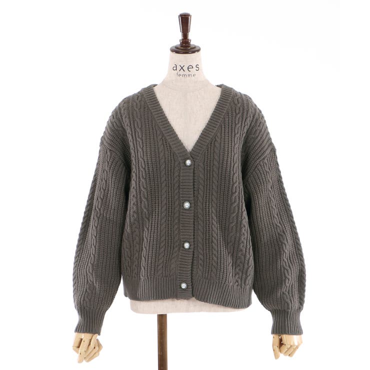 バックリボンニットカーデ[品番：IGAW0001370]｜axes femme