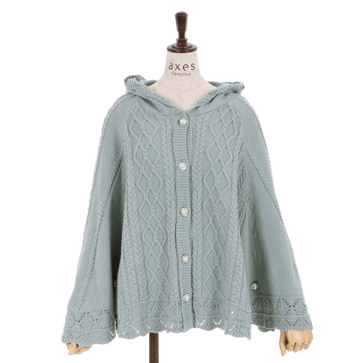 ケーブルニットポンチョ[品番：IGAW0001396]｜axes femme（アクシーズ