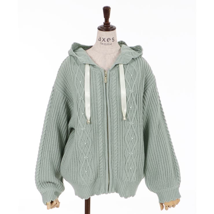 ケーブルニットパーカー[品番：IGAW0000978]｜axes femme