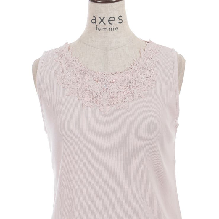 吸水速乾モチーフレースタンク | axes femme | 詳細画像25 