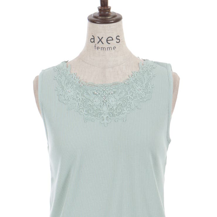 吸水速乾モチーフレースタンク | axes femme | 詳細画像7 
