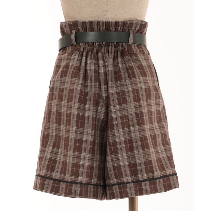 未使用　hiand フレアショートパンツ　ハイアンド ベルト付ショートパンツ[品番：IGAW0004380]｜axes femme
