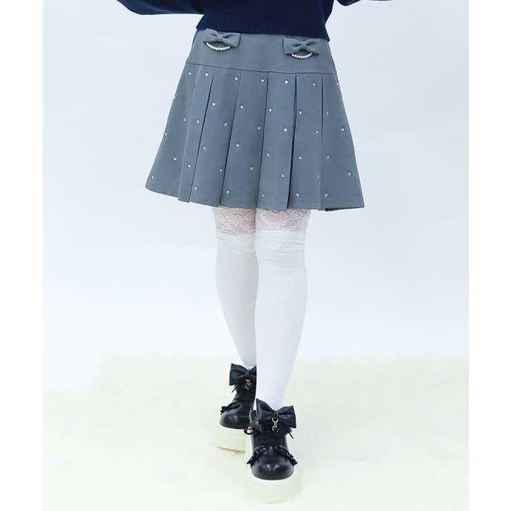 グレー | ストーン付きプリーツスカパン | axes femme