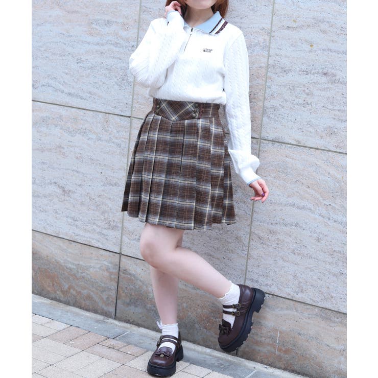 ボタン使いチェックスカパン | axes femme | 詳細画像6 