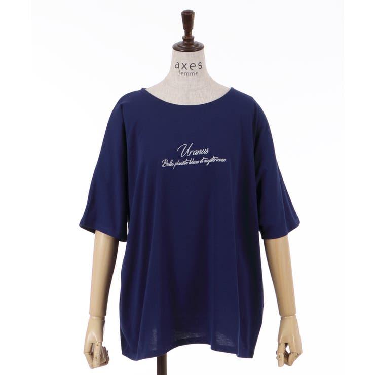 tシャツ 21/-OE天竺ロゴ刺繍ドルマンTシャツ レディース ロゴ刺繍ドルマンTシャツ[品番：IGAW0001723]｜axes femme