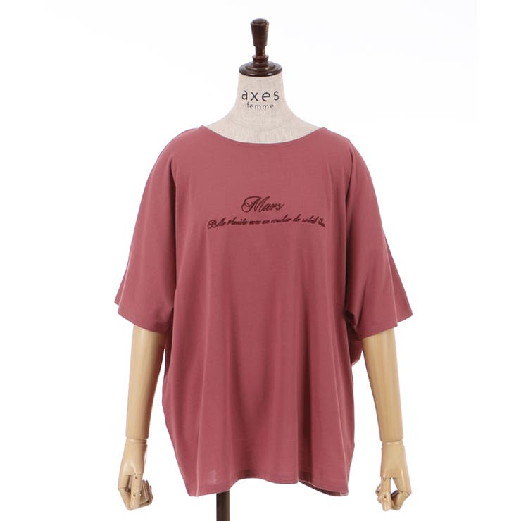 tシャツ 21/-OE天竺ロゴ刺繍ドルマンTシャツ レディース ロゴ刺繍ドルマンTシャツ[品番：IGAW0001723]｜axes femme