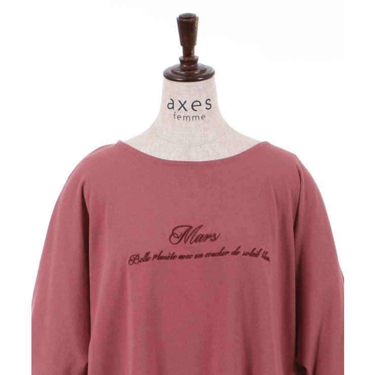 tシャツ 21/-OE天竺ロゴ刺繍ドルマンTシャツ レディース ロゴ刺繍ドルマンTシャツ[品番：IGAW0001723]｜axes femme