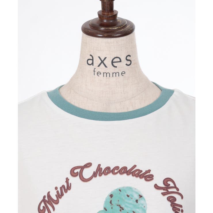 チョコミントプリントTシャツ[品番：IGAW0005314]｜axes femme