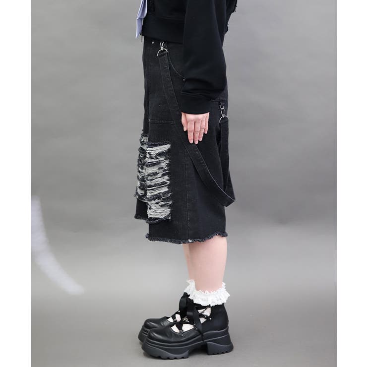 チェックダメージハーフパンツ | axes femme | 詳細画像2 