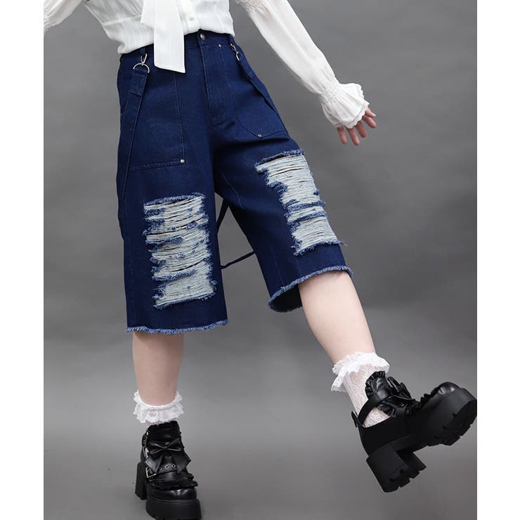 チェックダメージハーフパンツ | axes femme | 詳細画像6 